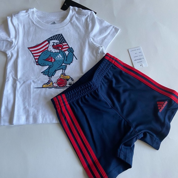adidas Other - Adidas Boys 2 Piece Shirt and Short Set Size 12 months